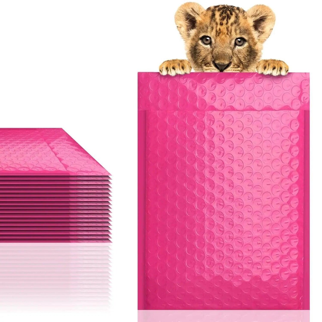 Pack of 25 Pink Bubble Mailers 4 x 7 Poly Padded Cushion Envelopes 4x7 Peel and Seal Mailing Bags for Shipping Packing and Packaging Supplies